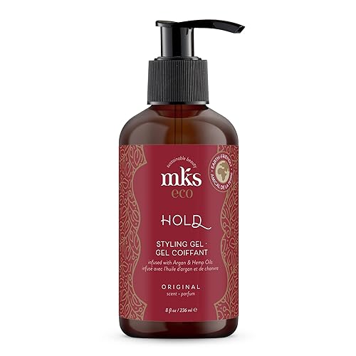 MKS eco Hold, Original Scent - 8 oz - Styling Gel - Medium, Flexible Hold - With Moroccan Argan Oil, Hemp Seed Oil - Vegan & Cruelty Free - Safe Beauty & Personal Care Earthly Body