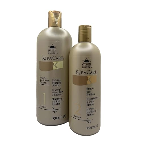 Avlon - Keracare Hydrating Detangling Shampoo 32 Ounce & Keracare Humecto Creme Conditiones 16 oz Set Combo Beauty & Personal Care Avlon