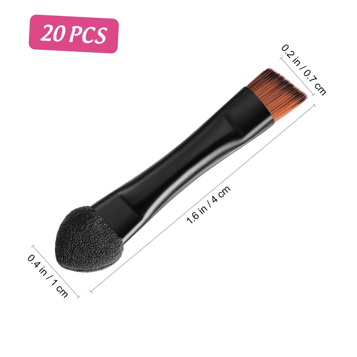 Lurrose Double Sided Eye Shadow Sponge Applicator Eye Brow Make Up Brush Portable Makeup Tool 20pcs (Black) Beauty & Personal Care Lurrose