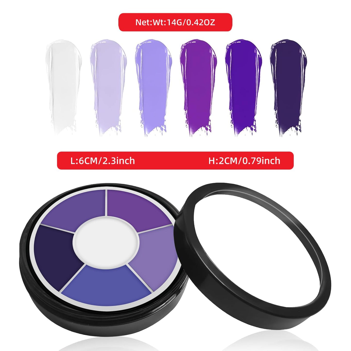 6 Color Purple Face Paint Palette, Professional Body Paint Violet Makeup, Washable Formula, Vibrant Purple Face & Body Paint for Halloween, Cosplay Beauty & Personal Care Js2U ZW