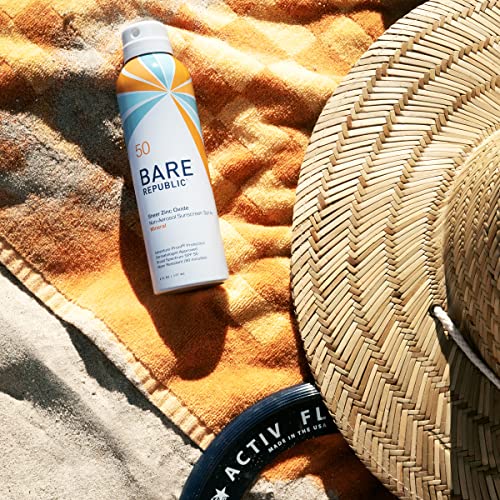 Bare Republic Mineral Sunscreen SPF 50 Sunblock Spray, Sheer and Non-Greasy Finish, Vanilla Coco Scent, 6 Fl Oz Beauty & Personal Care Bare Republic