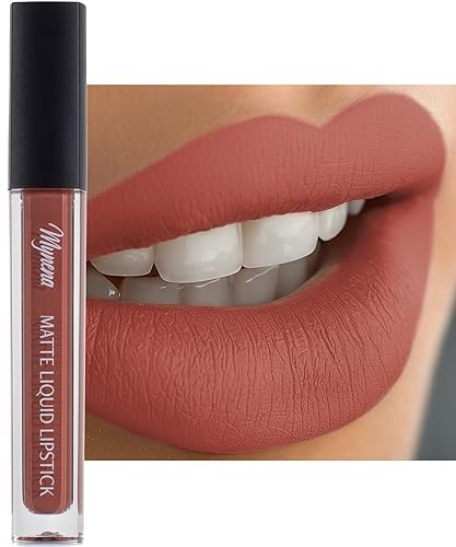 Mynena Warm Terracotta Rose Matte Liquid Lipstick | Long-Lasting Comfort | Smudge-Proof Transfer-Resistant | Full Coverage Non-Drying | Vegan Beauty & Personal Care Mynena