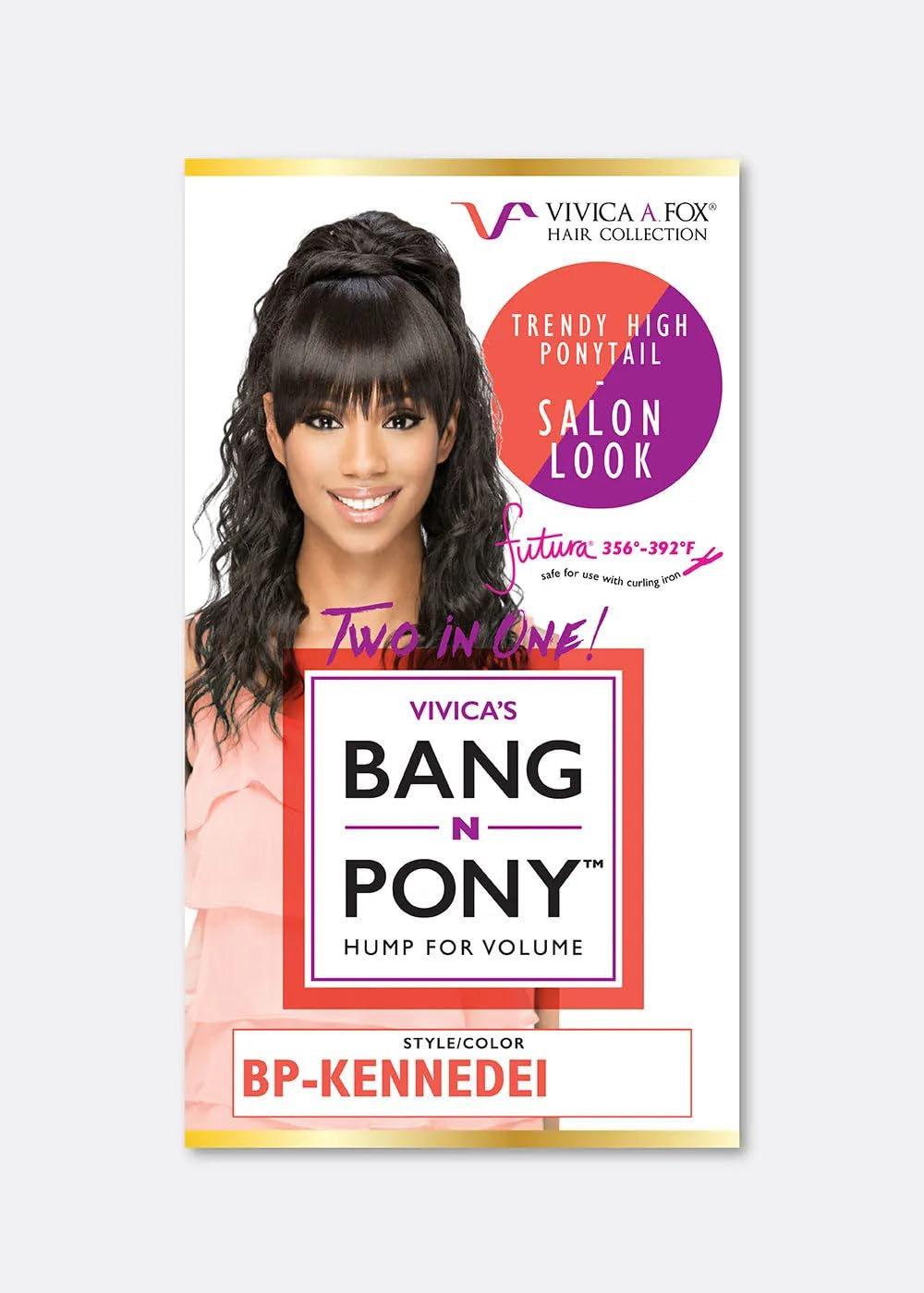 Vivica A. Fox 20 Inch Loose Layered Spiral Curl Ponytail with Dome Top and Fringed Bang New Futura Synthetic Hair - BP-KENNEDEI (CABERNET)