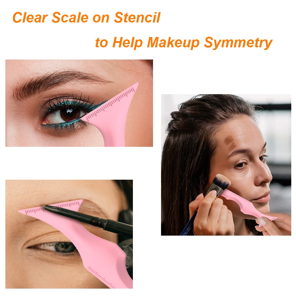 URGINO 5 in 1 Silicone Eyeliner Stencils Reusable Clean Winged Liner for Eyes,Make up Tools as Eyelash Shield/Eyebrow Shaping/Jaw Line/Lip Line Beauty & Personal Care URGINO