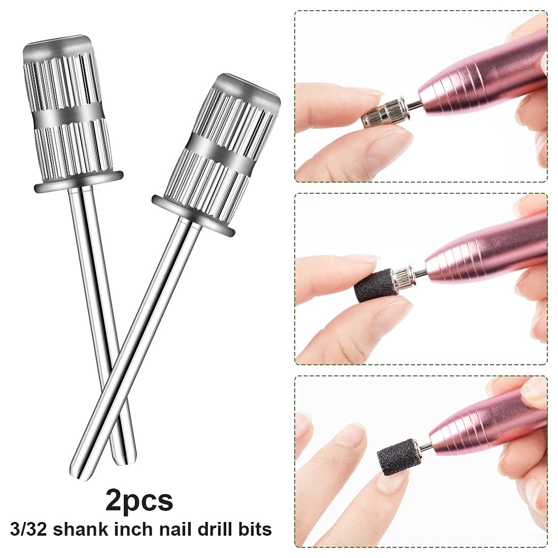 Rolybag Sanding Bands for Nail Drill, 240 Grit Sanding Band Include 100 Fine Grit Sanding Bands and 2 Pcs Mandrel Bit for 3/32" Nail Drill Machine Beauty & Personal Care Rolybag