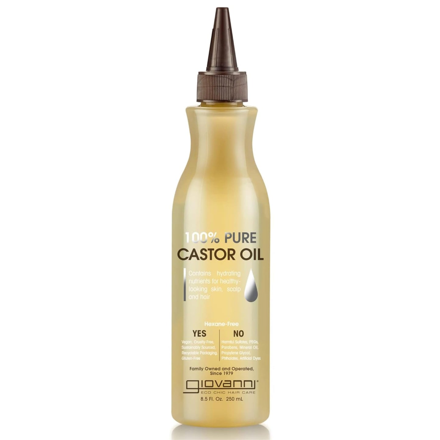 GIOVANNI Smoothing Castor Oil - 100% Pure, All Hair Types, Naturally Nourish Skin, Moisturize Hair & Scalp, Reduces Frizz & Helps Rebond Split Ends Beauty & Personal Care GIOVANNI