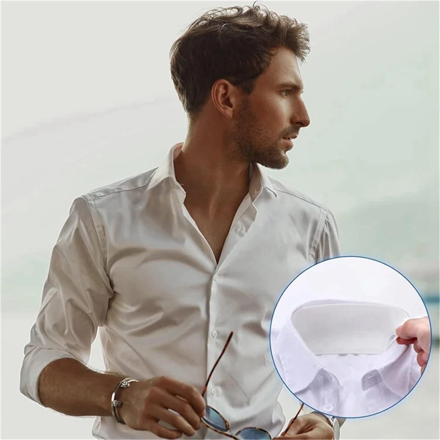 Cyyaog Collar Protectors for Shirts 200pcs Hat Sweat Liner Golf Absorbent Pad Odor Soft Protector Disposable Hard Sweatband Beauty and Personal Care Cyyaog