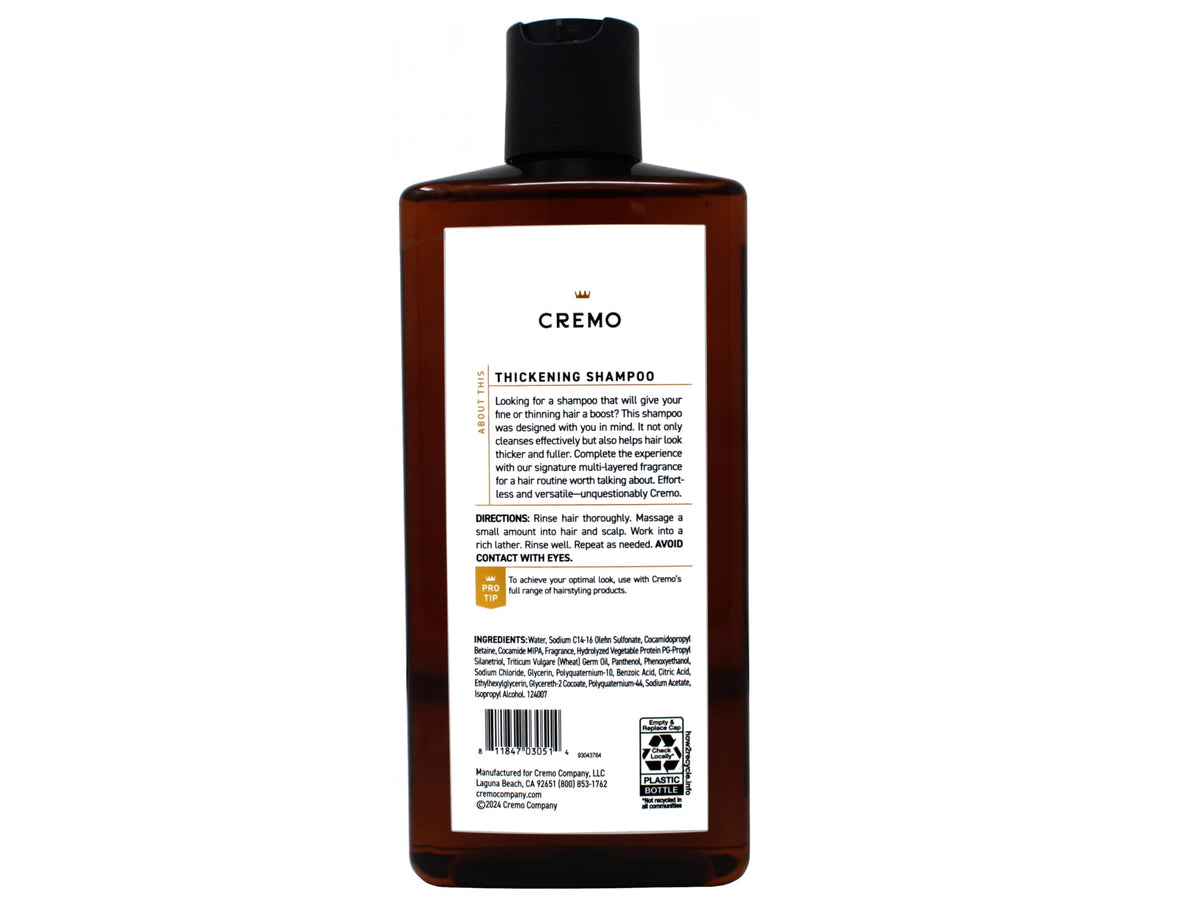 Cremo Thickening Shampoo for Men, Juniper & Eucalyptus, 16 Fl Oz (2 Pack)