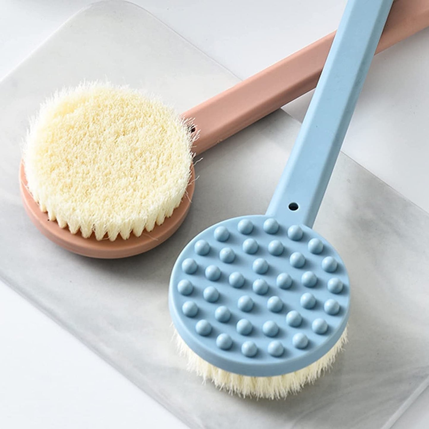 Shower Brush, Shower Brush with Long Handle Comfy Bristles,Bath Back Brush for Wet or Dry Body Back Brushing Exfoliation Improve Skin Beauty and Personal Care XlyCjkb