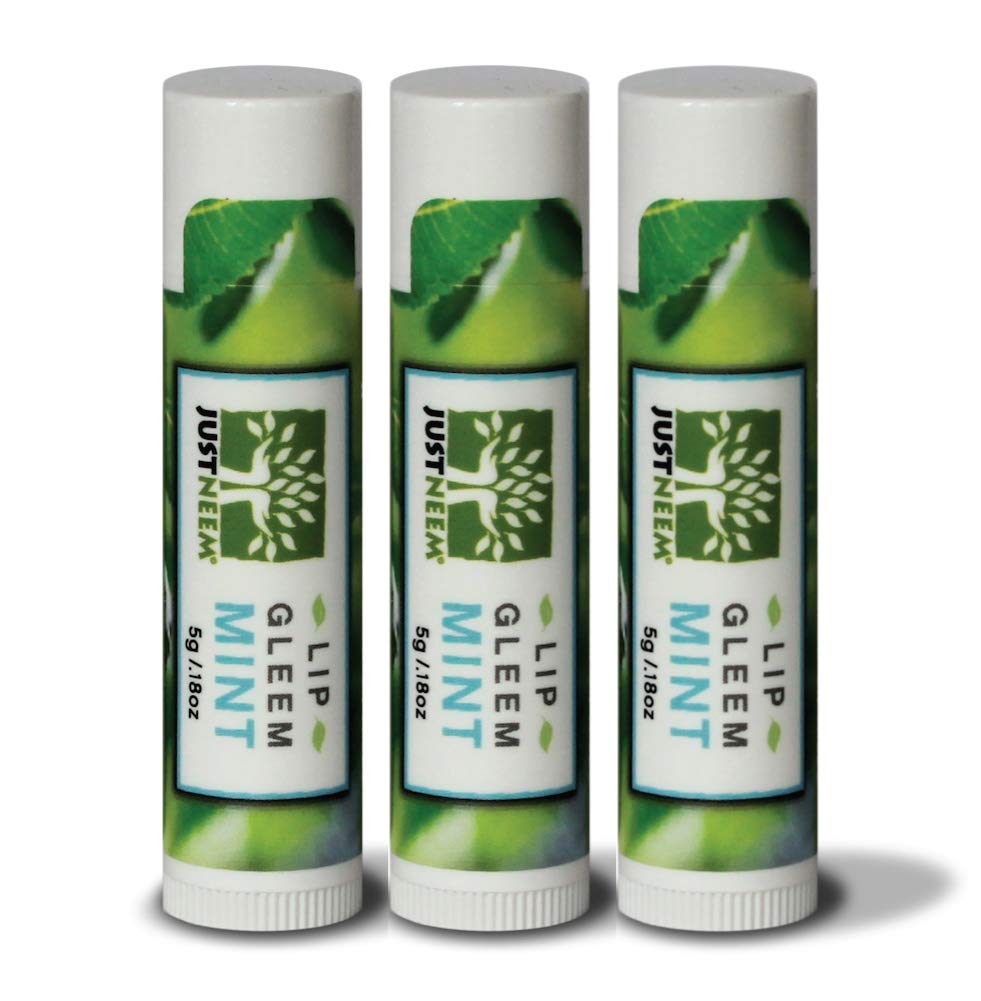 JustNeem Lip Gleem, Lip Balm - 3 Pack - Natural, Moisturizing Balm, Repairs Chapped, Cracked and Dry Lips - 0.17 oz/each Beauty & Personal Care justneem
