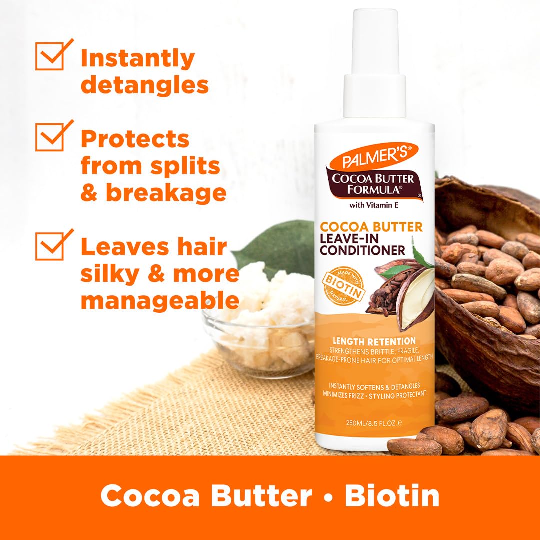 Palmer's Cocoa Butter & Biotin Length Retention Leave-In Conditioner, Strengthen, Minimize Frizz and Detangle Hair, Suitable for All Curly Hair Beauty & Personal Care Palmer's