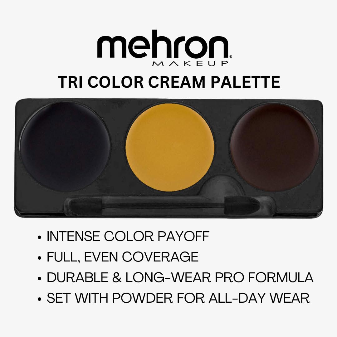 Mehron Makeup Tri-Color Halloween Makeup Palette- BRUISE