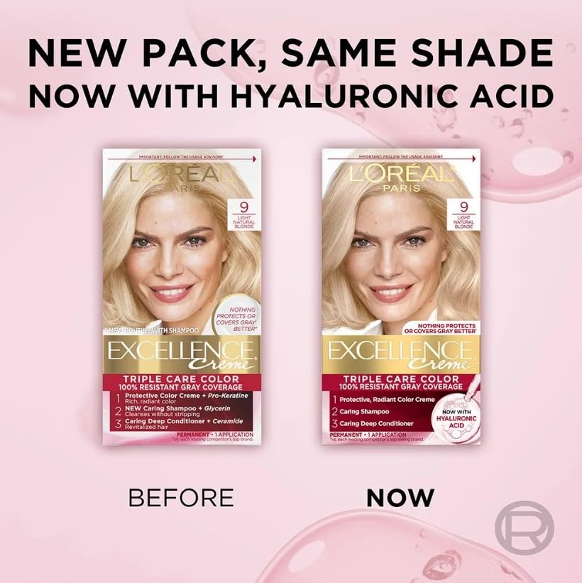 L’Oreal ParisExcellence Creme Haircolor, Light Natural Blonde 9 (Pack of 3) Beauty & Personal Care L'Oreal Paris