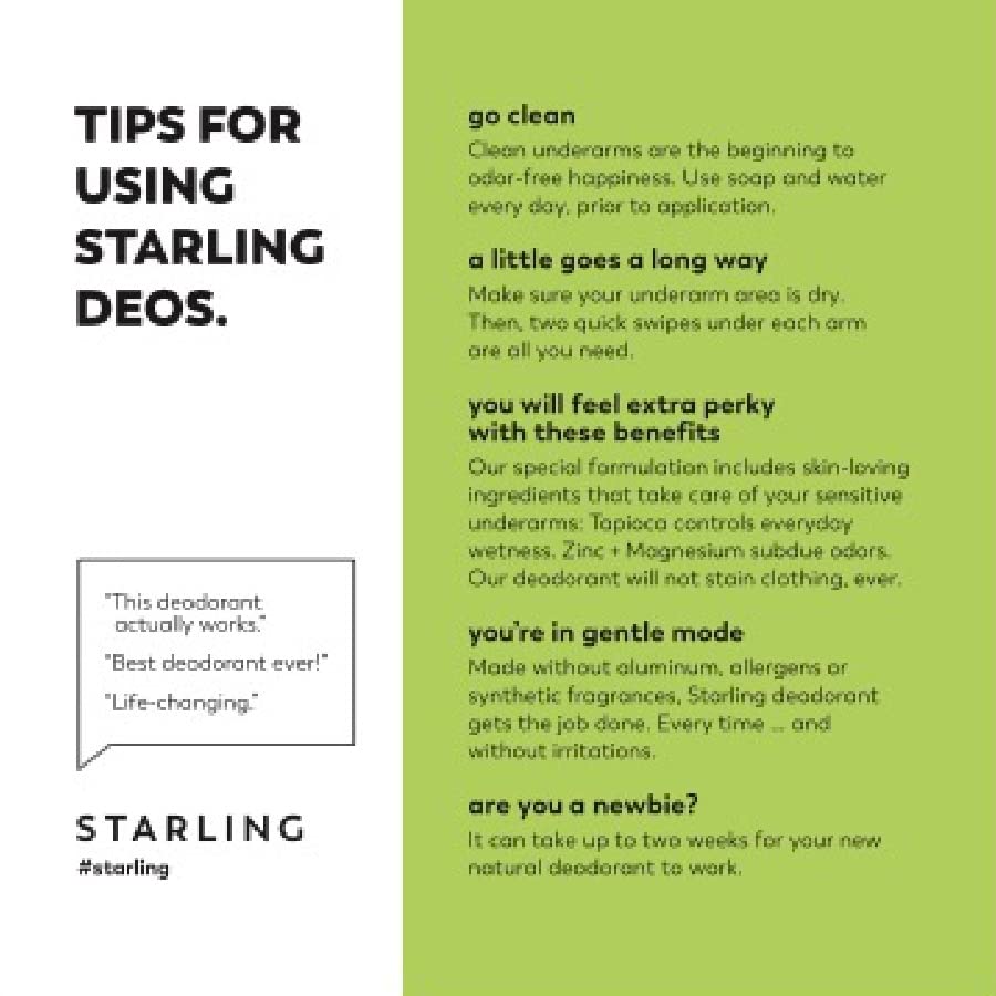 STARLING Skincare All Natural Deodorant for Kids - Aluminum Free Children Soy Free, Nut Gluten No Toxins Teens, Tweens, Boys & Girls Kid Safe Force Beauty and Personal Care Starling Skincare