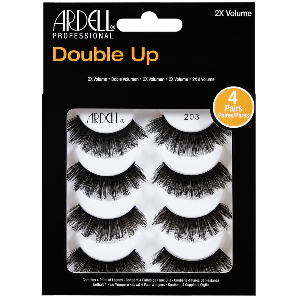 Ardell False Eyelashes Double Up 203 - Dramatic Volume, Long & Full Strip Lashes, Reusable Fake Lashes, 1 Pack Beauty & Personal Care Ardell