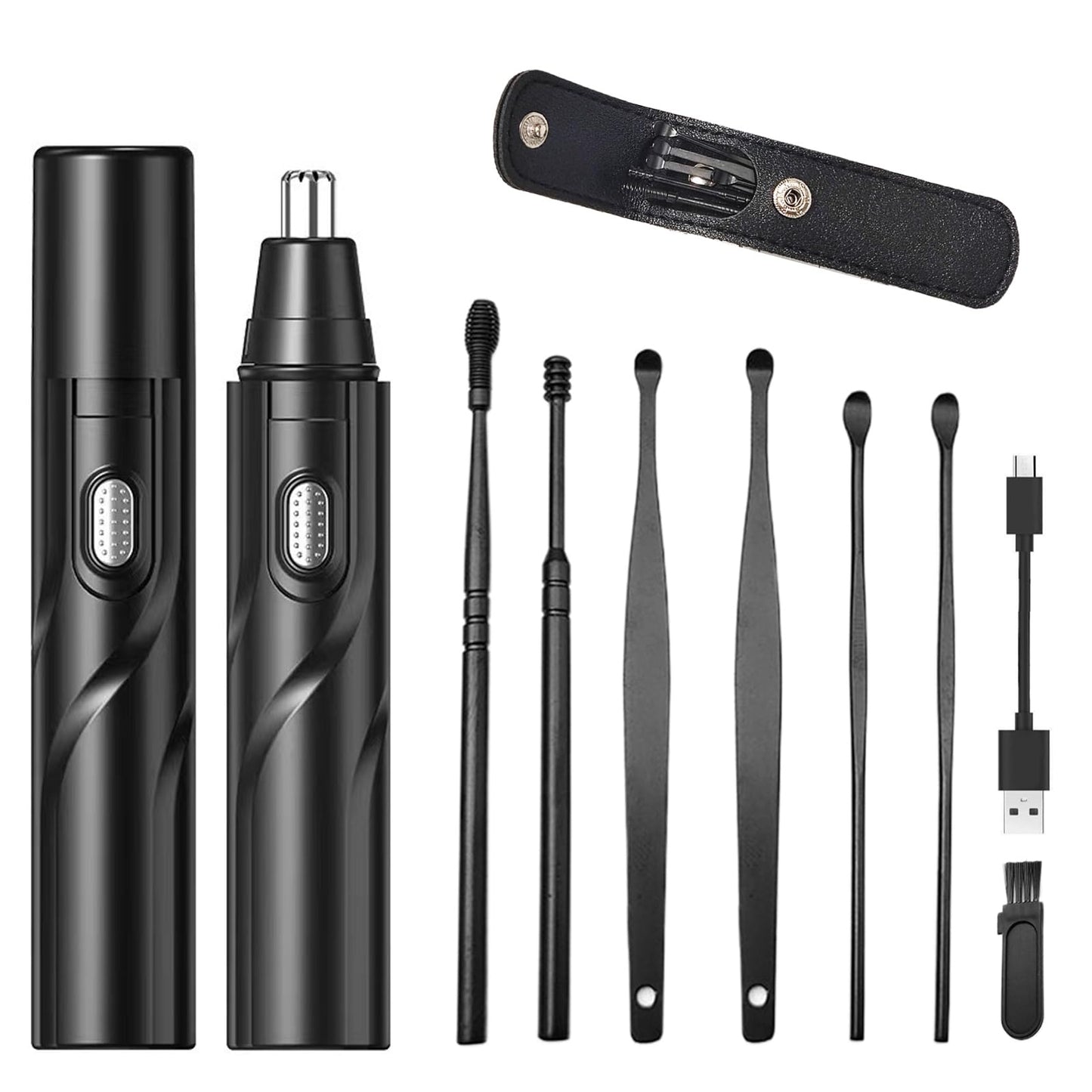 Ear and Nose Hair Trimmer Clipper, Electric Nose Ear Hair Trimmer Rechargeable with 6 Pieces Earpick Trimming Nose Hair Painless Removal Nose Hair Beauty and Personal Care YIPINER