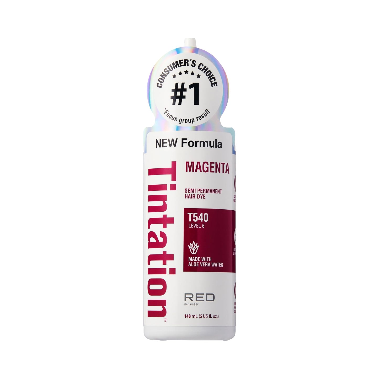 Red by Kiss Tintation Semi-Permanent Hair Color, Aloe Vera Water Based, Argan Oil, Olive Oil, Collagen & Keratin, Long-Lasting Color Dye (Magenta, 5 Beauty & Personal Care Red By Kiss