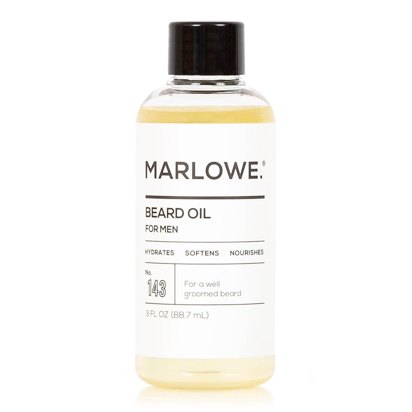 MARLOWE. No. 143 Beard Oil 3 oz, Conditioning Oil for Men, Softer & Fuller Beard Care, 100% Natural Softener with Sunflower & Safflower Oils Beauty & Personal Care MARLOWE.