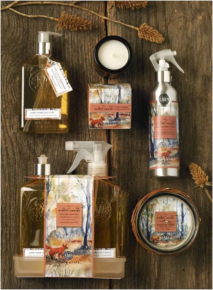 Mangiacotti Liquid Hand Soap Naturally Plant Based Hand-Wash with Vitamin E and Fragrant Essential Oils,12-Ounce, Amber Woods Beauty & Personal Care Mangiacotti