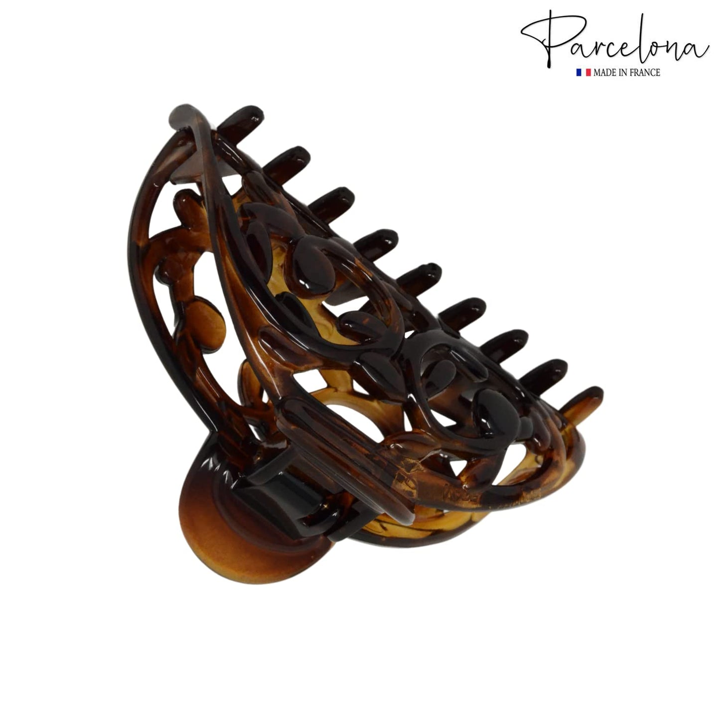 Parcelona French New Jardin Medium 3 1/4 Inch Covered Spring Celluloid Shell Jaw Hair Claw Clip Beauty & Personal Care Parcelona