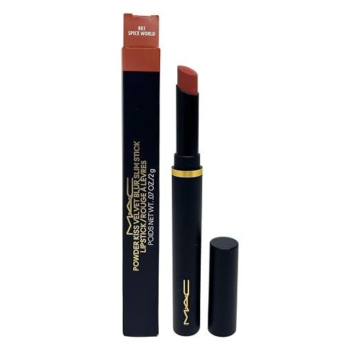 M·A·C Cosmetics Powder Kiss Velvet Blur Slim Stick Lipstick - 883 Spice World (0.07 oz / 2 g) Beauty & Personal Care MAC
