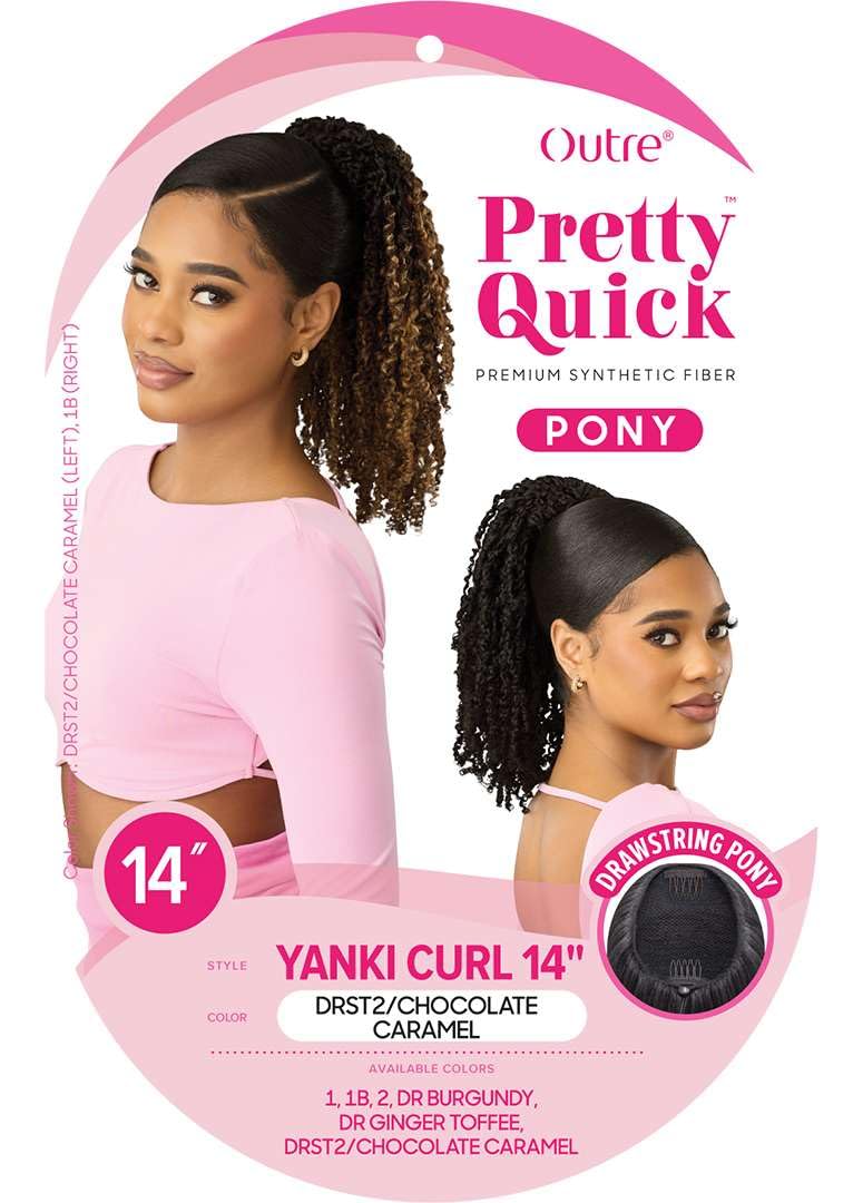 Outre Pretty Quick - Drawstring Pony - Yanki Curl 14" (OFF BLACK 1B)