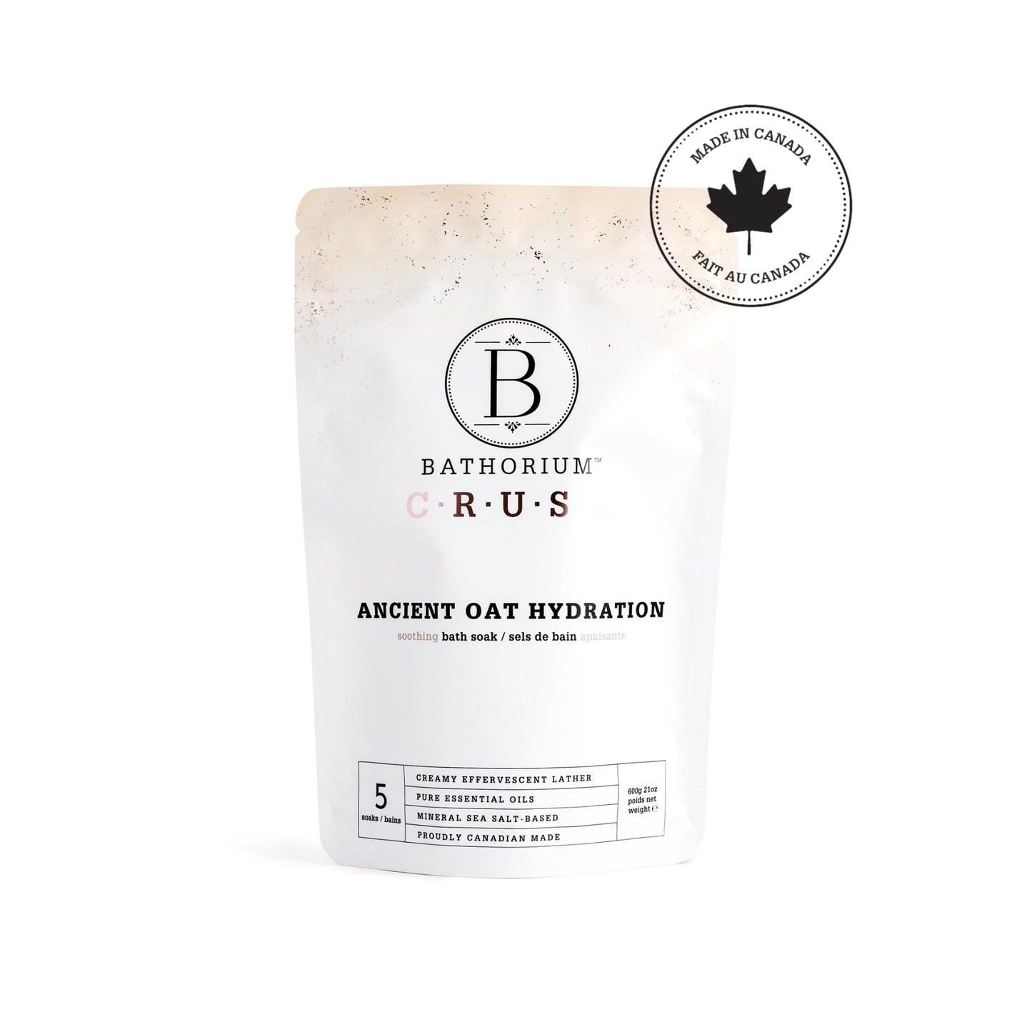 Bathorium Ancient Oat Hydration Crush, Mineral Sea Salt Bath Soak, Skin-Soothing Colloidal Oats, Light Floral Fragrance, pH-Balanced, Approximately 5 Beauty and Personal Care Bathorium