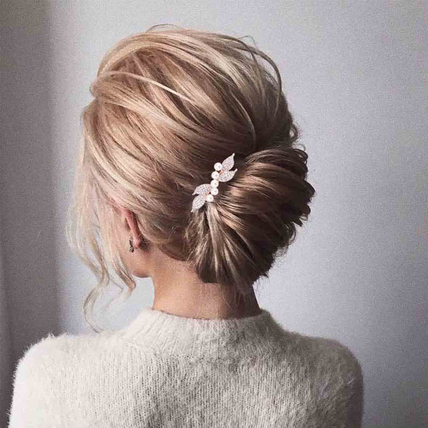 Yheakne Bridal Pearl Rhinestone Hair Clip Barrette Shining Headwear Crystal Hair Barrette Clip Wedding Headpieces Hair Accessories for Women and Girls Beauty & Personal Care Yheakne