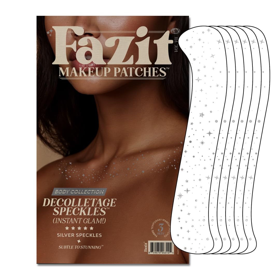 Fazit Makeup Patches - Silver Decollatage Speckles - Glow Up Make-Up Patches - Cute Glitter Makeup Accessories For Women - Cosmetic Glitter Beauty & Personal Care Fazit