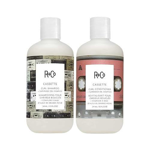 R+Co Cassette Curl Shampoo and Conditioner Set - Lightweight Curl Definition & Frizz Control for Natural, Bouncy Curls - Adds Shine & Moisture Beauty & Personal Care R+Co