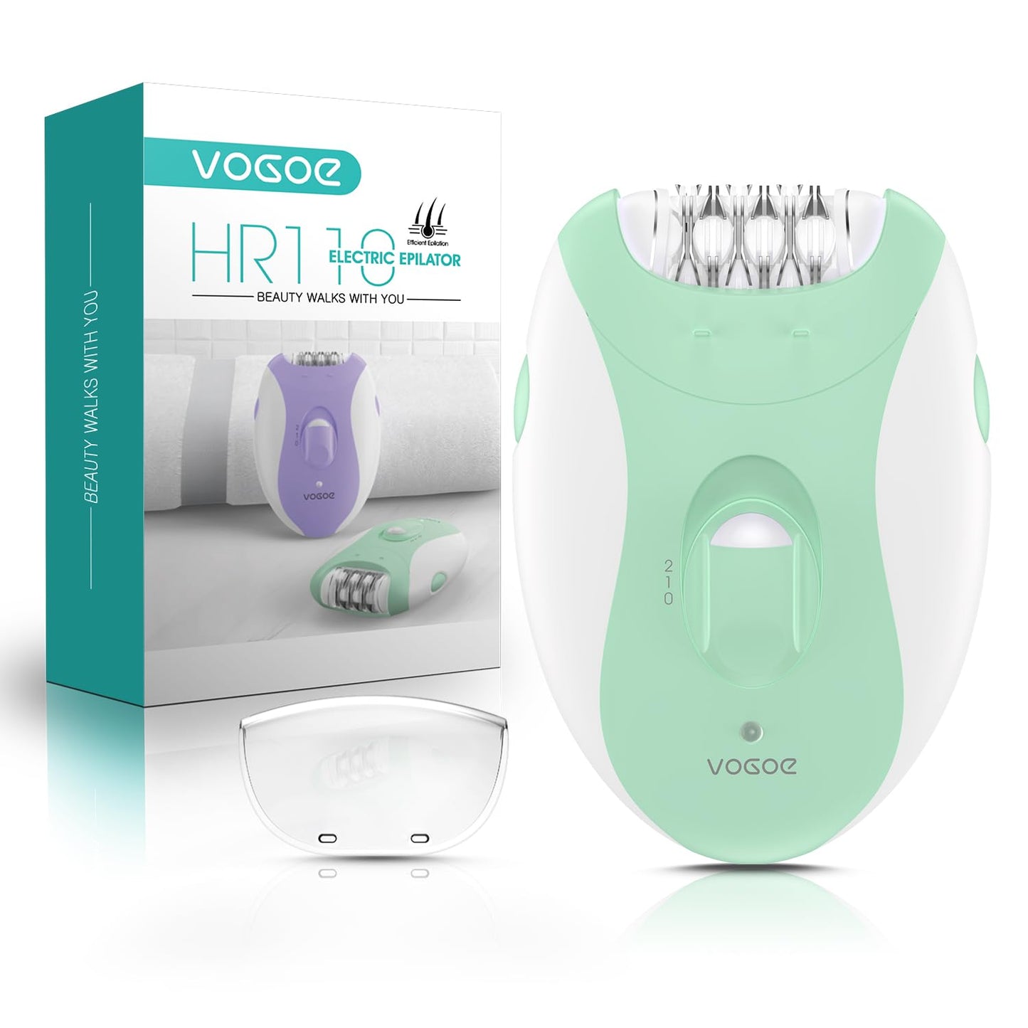 Epilators Hair Removal for Women with 21 Tweezers & LED Light, 2 Speeds Cordless Facial Hair Removal for Women, Electric Hair Removal Epilators Beauty and Personal Care VOGOE