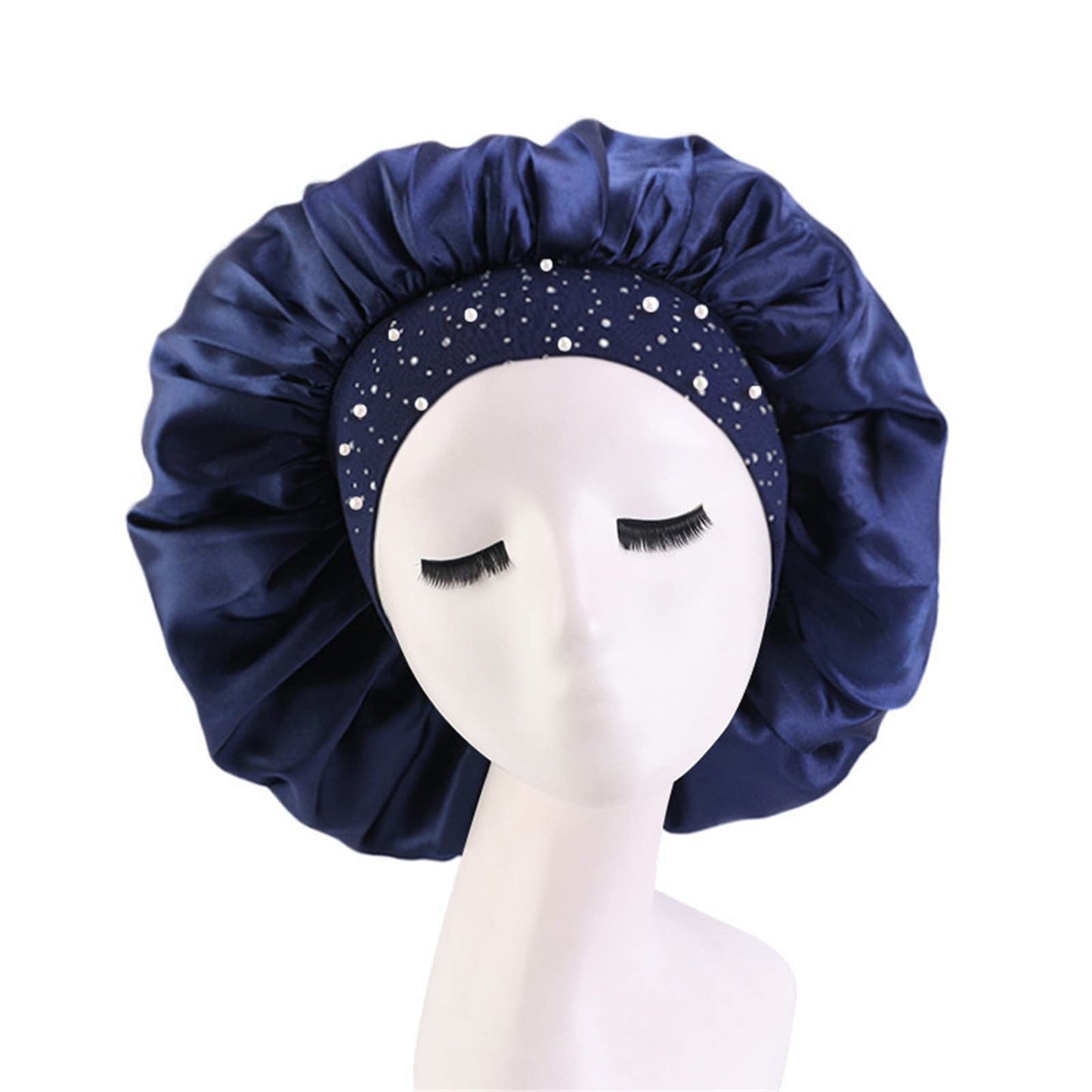 4 Pieces Women's Satin Rhinestone Sleeping Hat Night Sleep Cap Hair Care Salon Makeup Muslim Hijab Head Cover Bonnet Hat Beauty and Personal Care Qianmome