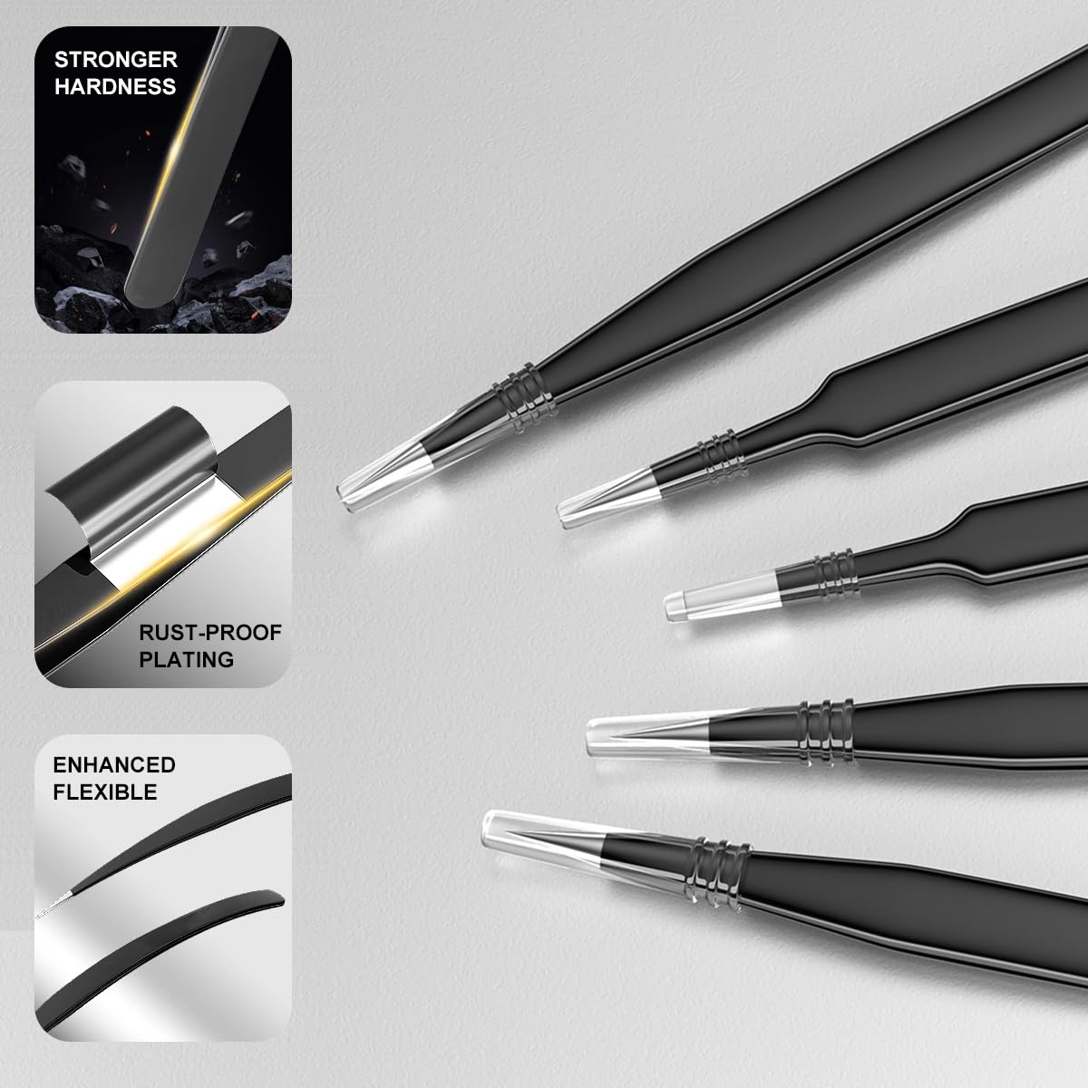 Antonki 12 Pack Precision Tweezers Set for Craft, Soldering, Jewelry, Facial Hair, Eyebrow, Ingrown Hair Removal, Eyelash Extension- with Case Beauty and Personal Care Antonki