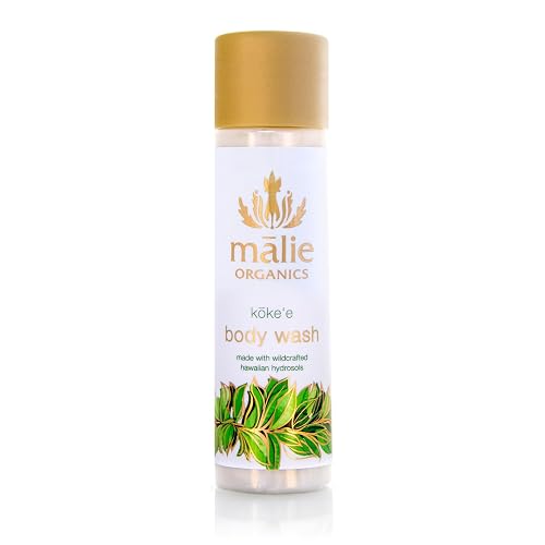 M?lie Organics Body Wash, K?ke‘e, 2.5 oz Travel Size, Hydrating Body Wash + Shave Wash, Aloe + Awapuhi + Spirulina, Vegan Beauty & Personal Care Malie