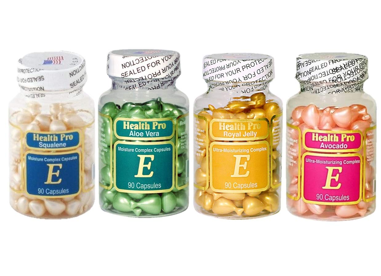 Set of 4 Vitamin E Skin Oil-Avocado/Aloe Vera/Royal Jelly/squalene Beauty & Personal Care ProHealth