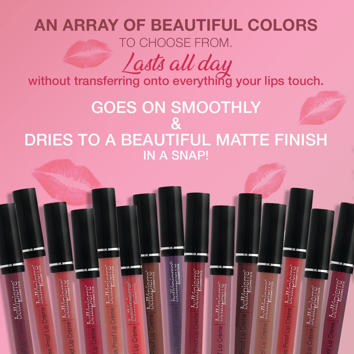 bellapierre Kiss Proof Lip Crème | Richly Pigmented, Smooth Matte Finish | 100% Natural Formulation | Non-Toxic and Paraben Free |Long Lasting Beauty & Personal Care bellapierre