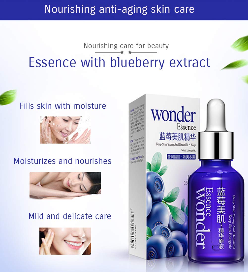 BIOAQUA Skin Care Blueberry Serums Hyaluronic Essence Acid Liquid Anti Wrinkle Anti Aging Collagen Pure Moisturizing Day 15ml Beauty & Personal Care BIOAQUA