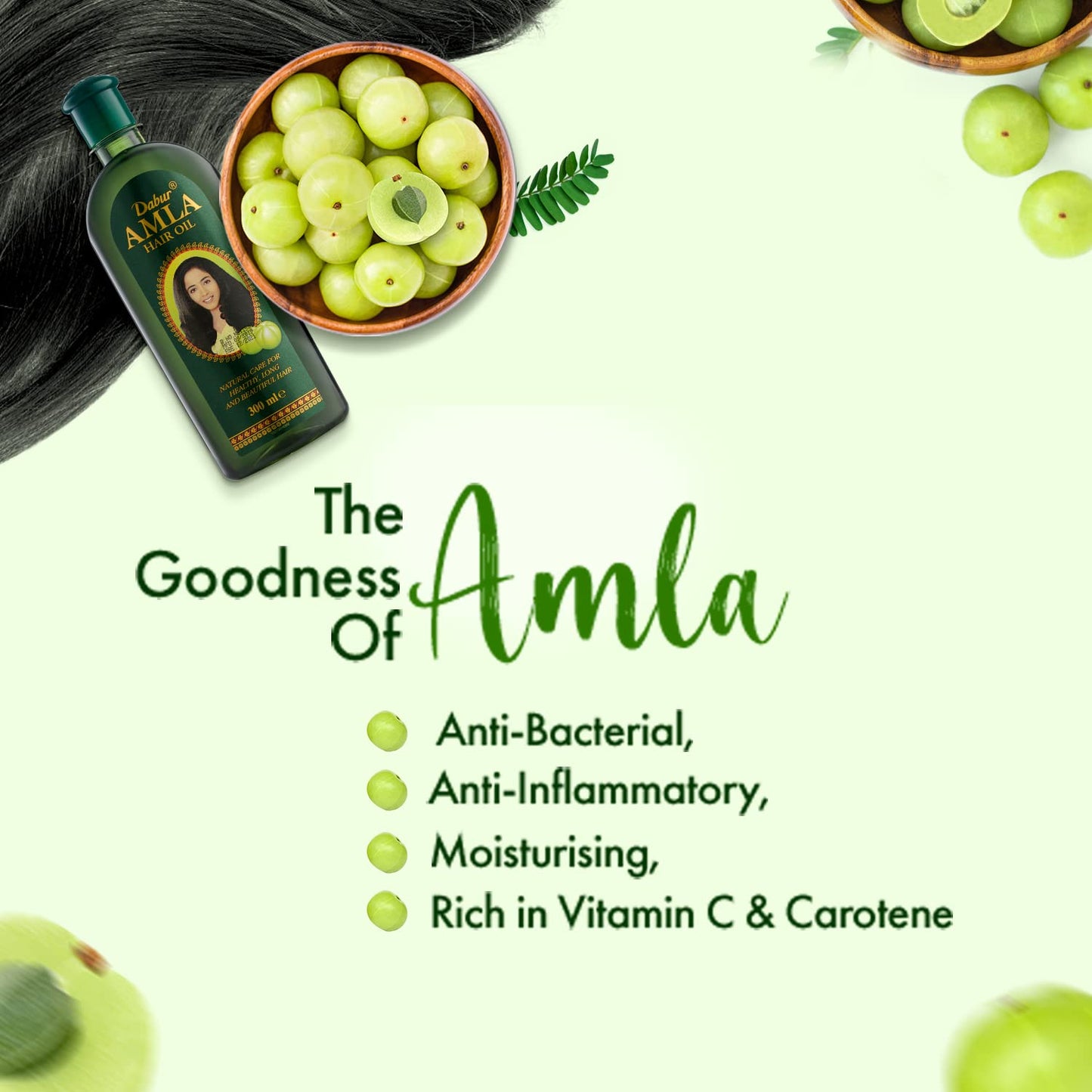 Dabur Amla Hair Oil - Nourishing Herbal Oil with Pure Amla and Botanical Extracts for Healthy, Moisturized Scalp, Strong, Shiny Hair - Ayurvedic Beauty and Personal Care Dabur