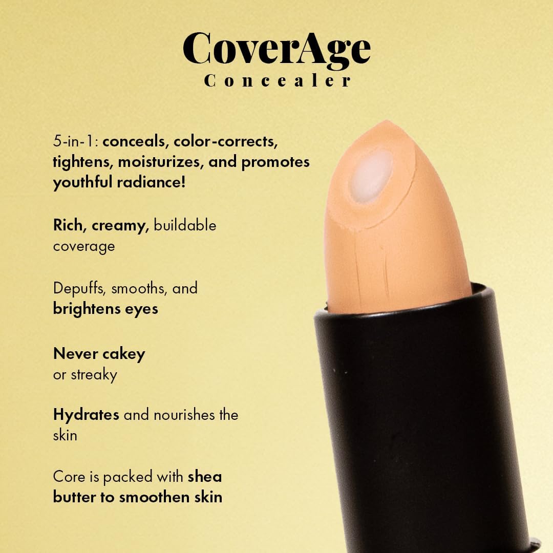 Jerome Alexander CoverAge Concealer Stick - Anti-Aging Under Eye Concealer + Skincare - Brighten Dark Circles, Hydrate, and Nourish - Medium Dark Beauty & Personal Care Jerome Alexander