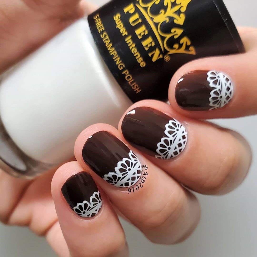 PUEEN MUST HAVE Stamping Polish Collection Set Big 5-FREE Formula Nail Color Lacquer (805 - Black Jack + 806 - Pure White) - BH000872 Beauty & Personal Care PUEEN