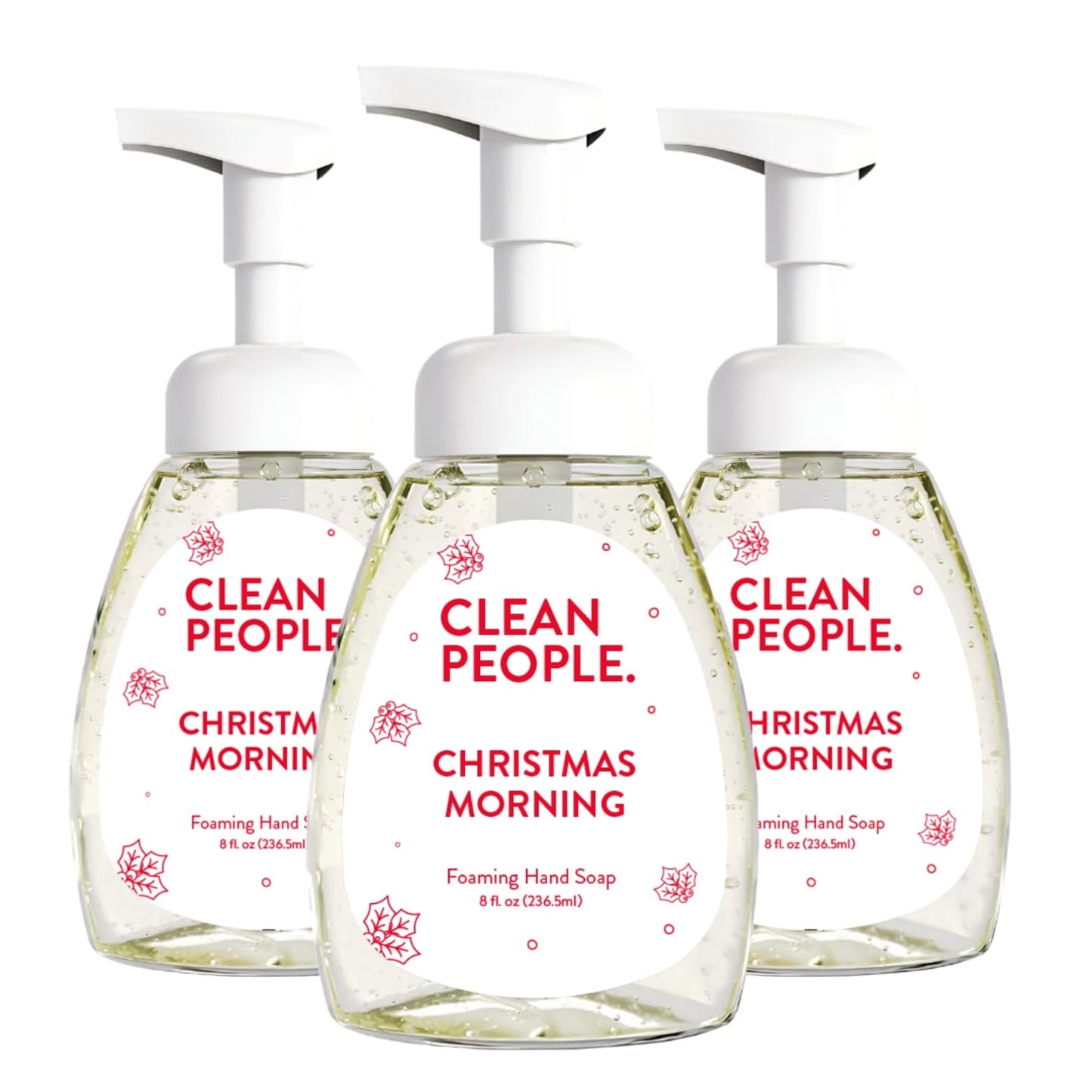 THE CLEAN PEOPLE Christmas Morning Liquid Foaming Hand Soap 8 oz - 3 Pack Beauty & Personal Care THE CLEAN PEOPLE