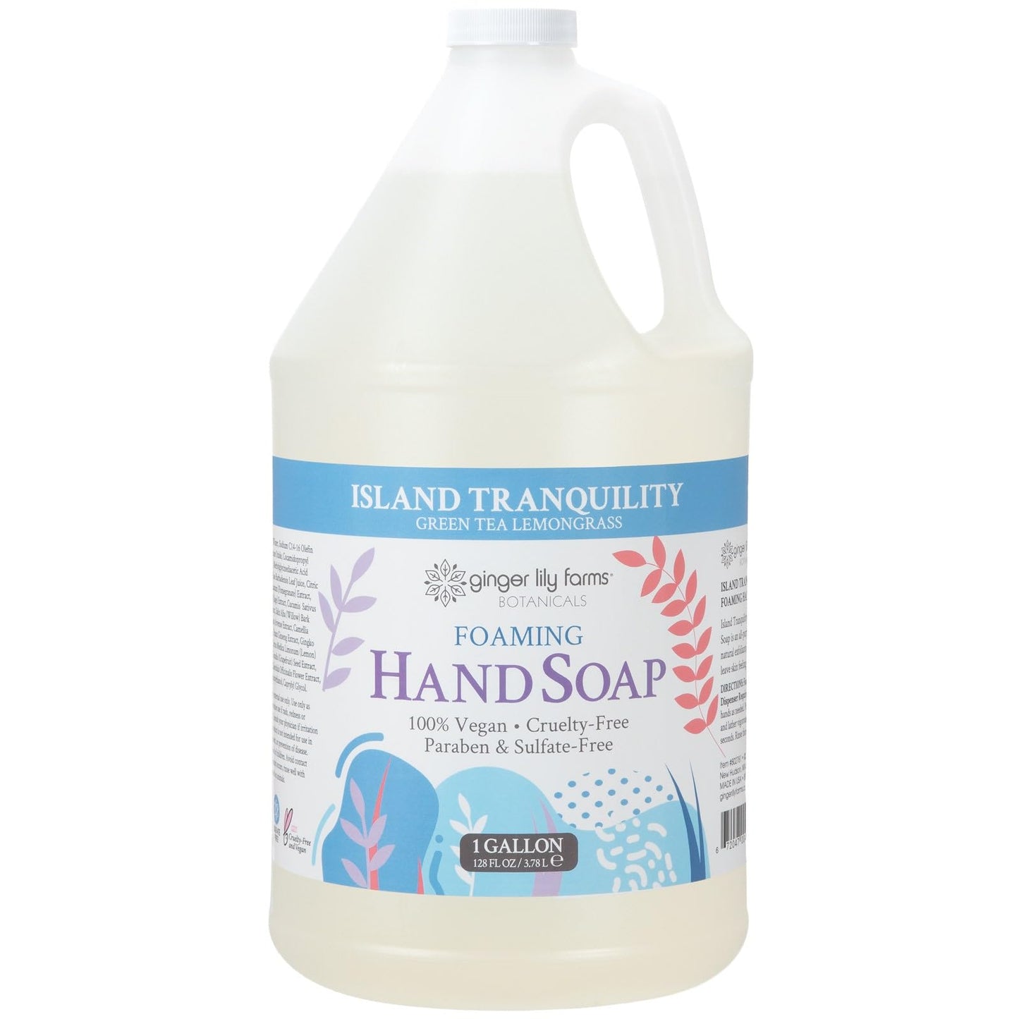 Ginger Lily Farms Botanicals All-Purpose Foaming Hand Soap Refill, Island Tranquility, 100% Vegan & Cruelty-Free, Green Tea Lemongrass Scent, 1 Gallon Beauty & Personal Care Ginger Lily Farms