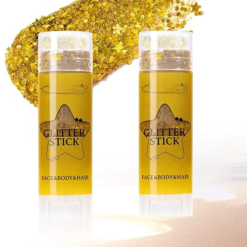 TAIKELOP 2 PCS Face Body Glitter, Face Glitter Body Gel Sequins Shimmer Liquid Eyeshadow, Hair Glitter Sparkles Chunky Face Glitter Gel for Girls Beauty & Personal Care TAIKELOP