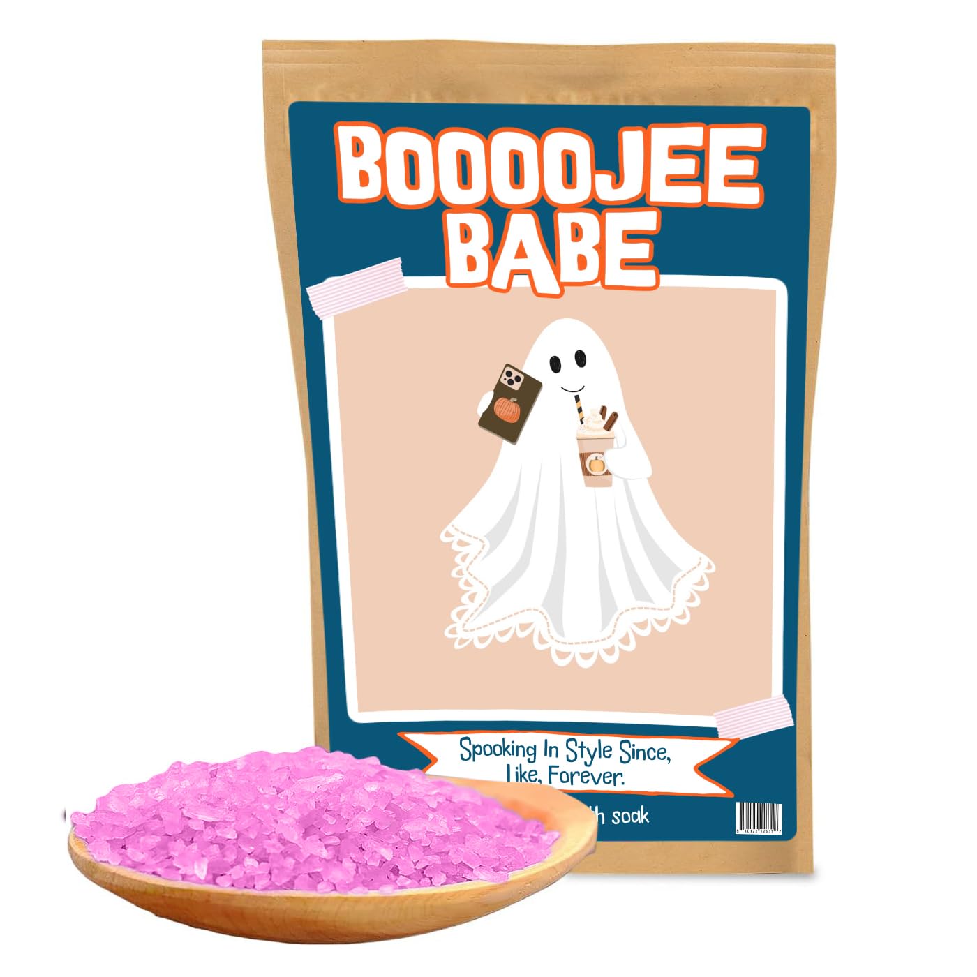 Boojee Babe Bath Soak - Pink Rose Sea Salt Luxury Bath Gift Funny Halloween Gag Gift for Women Cute Ghost Spooky Self-Care Treat Beauty and Personal Care Gears Out