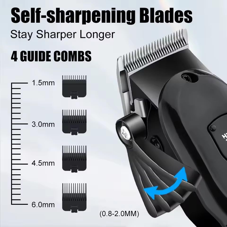 GLESVOWIO Professional Hair Clippers for Men USB Rechargeable Trimmer Men's Grooming Kit with 4 Coms for Barbers Shop & Home Use Beauty and Personal Care GLESVOWIO