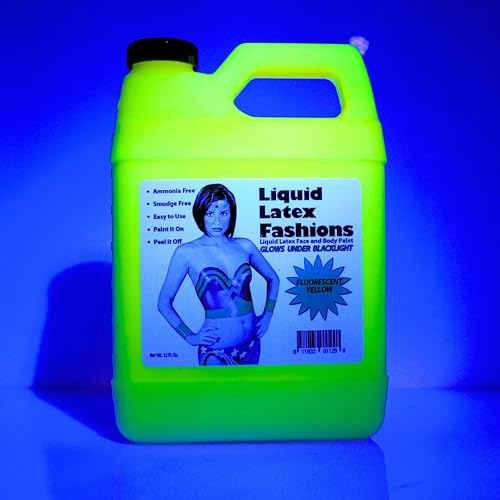 Fluorescent Yellow 32 oz - Liquid Latex Body Paint UV Blacklight Paint Beauty & Personal Care Liquid Latex Fashions