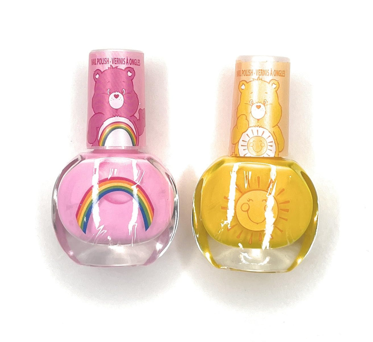 Townley Girl Care Bears 2 Pack Nail Polish on Card - Water-Based, Durable - Dry Immediately and Smooth Coverage Nail Polish Set