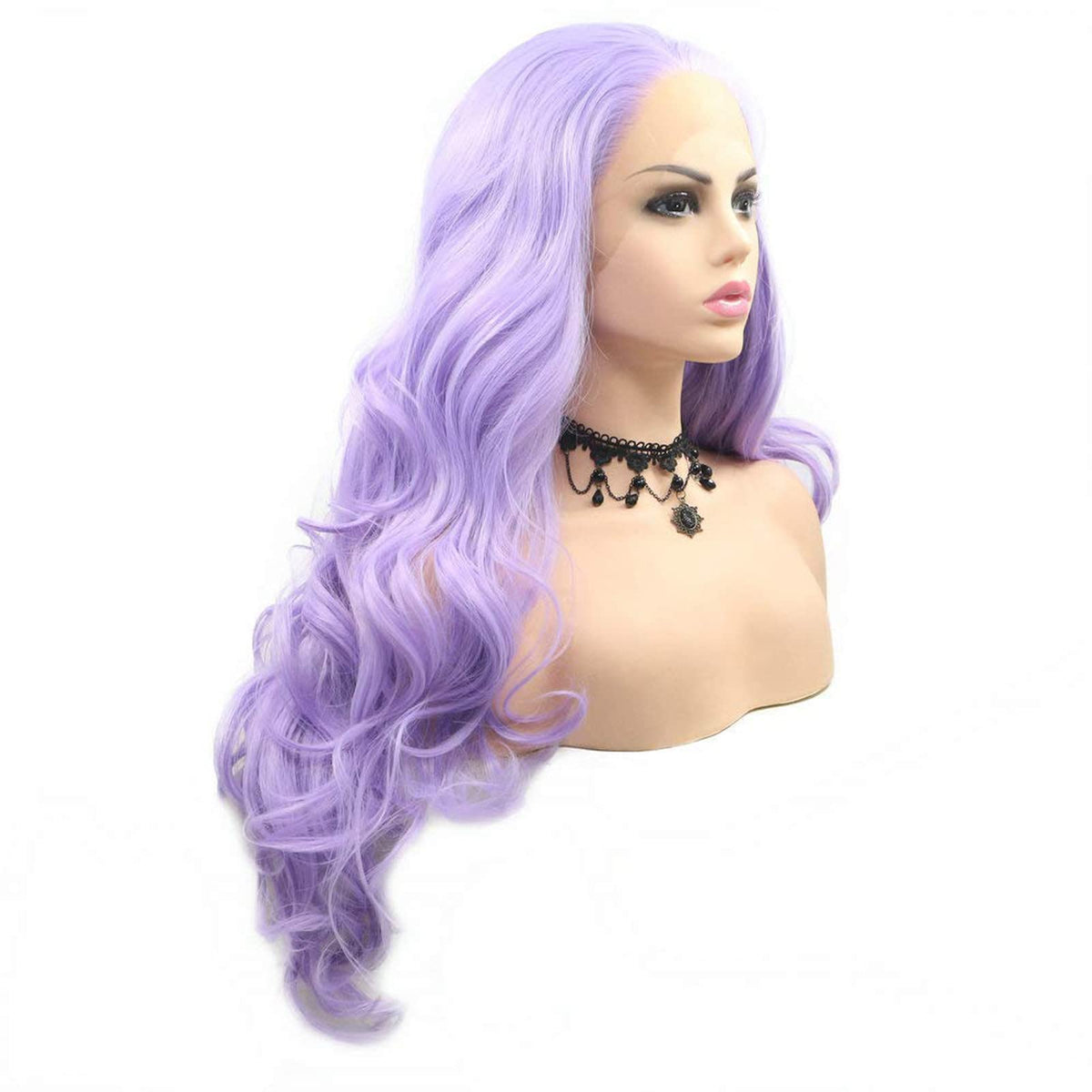 Purple Lace Front Wigs for Women Real Long Body Wave Soft Lilac Purple Wig Frontal Lace Lavender Synthetic Colorful Lace Wig Natural Hairline Glueless