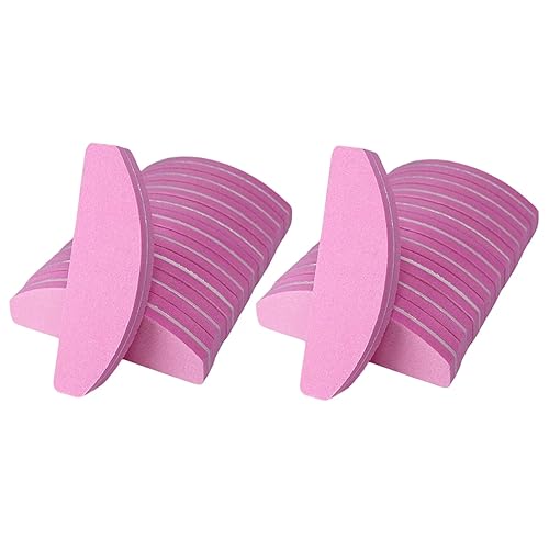 20 PCs Nail Buffers, Double Sided Nail Files Buffer Blocks 100/180 Grit Portable Washable Sanding Buffing File Arc Shape (Pink) Beauty & Personal Care GigaGround