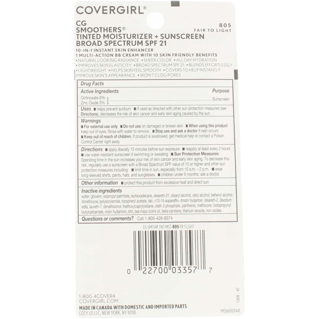Cover Girl 03357 805fairlt Covergirl Bb Cream Beauty & Personal Care COVERGIRL